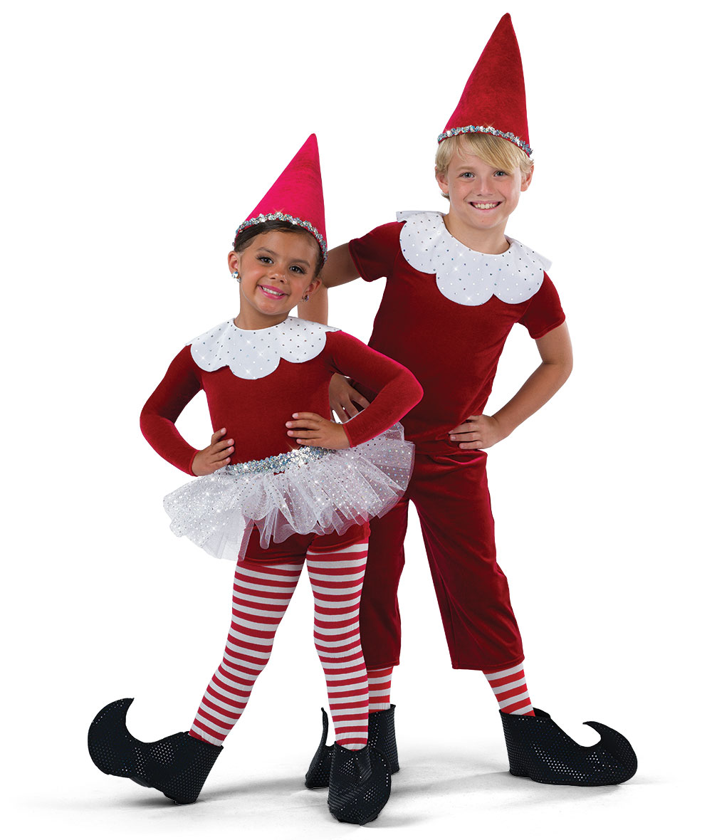 Red Christmas Elf Kids Theme Dance Costume | A Wish Come True