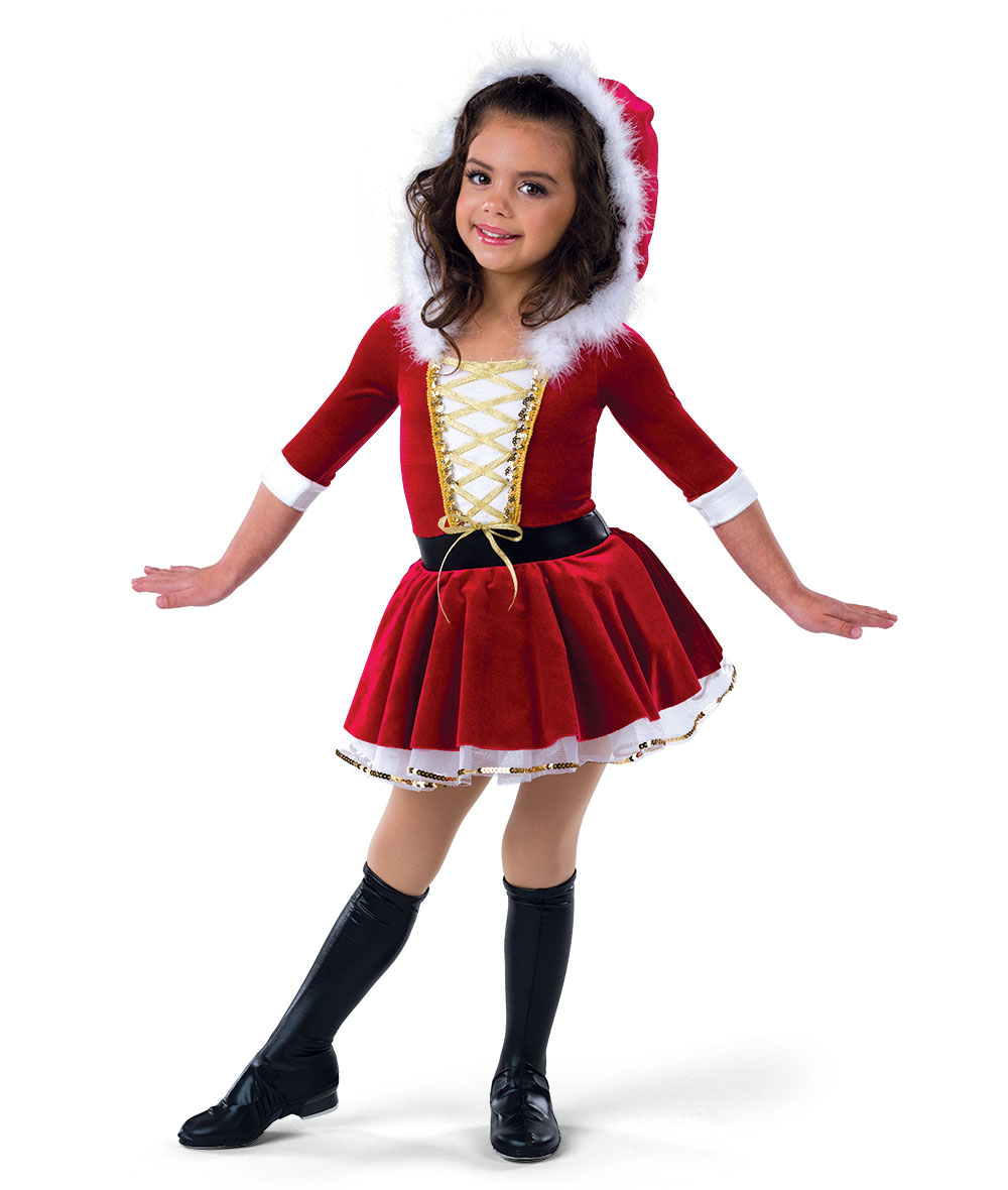 Mrs Santa Claus Kids Holiday Dance Costume | A Wish Come True