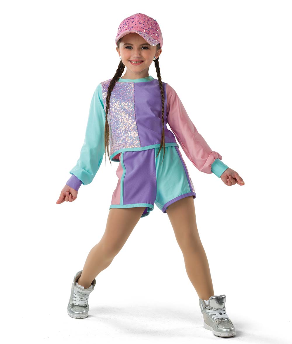 Pastel Sequin Kids Hip Hop Dance Costume | A Wish Come True