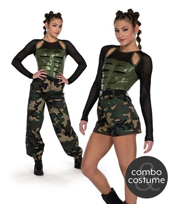 Foil Camo Cargo Pants Hip Hop Dance Costume | A Wish Come True