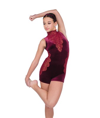 Dark Velvet Lace Value Acro Dance Costume | A Wish Come True