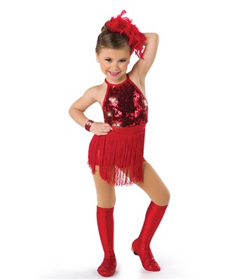 Sequin Fringe Dress Kids Dance Costume | A Wish Come True