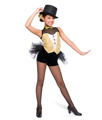 Tween Black and Gold Tuxedo Dance Costume | A Wish Come True