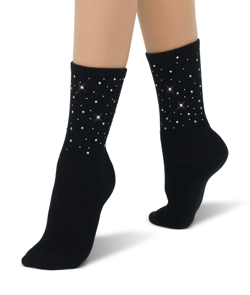 Black Rhinestone Socks  Black Rhinestone Socks
