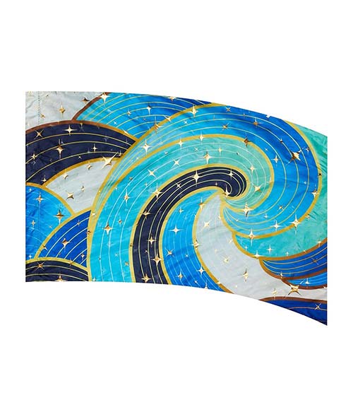 Blue/Gold Waves Flag