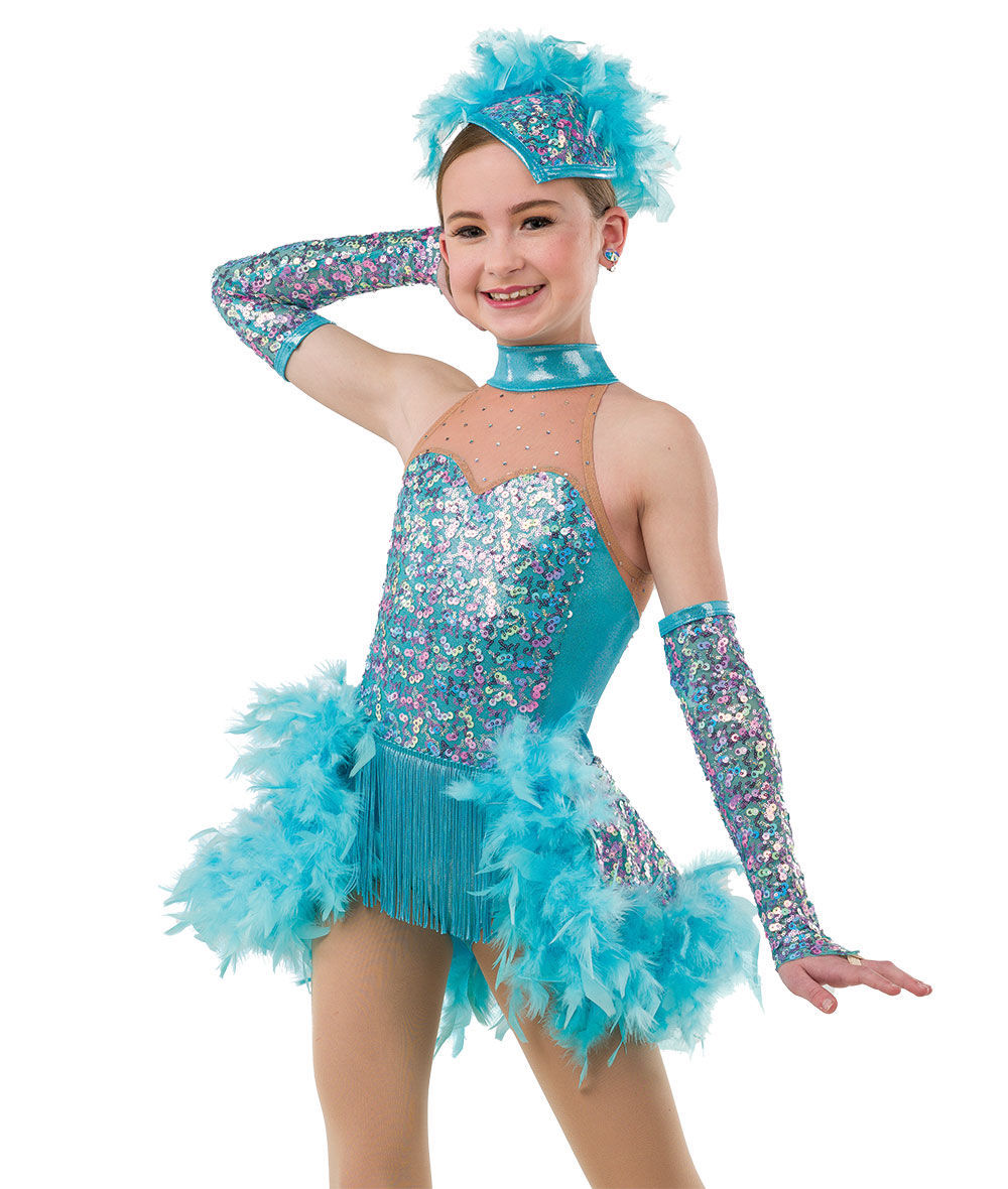 produce Fahrenheit report Pastel Feather Showgirl Jazz Dance Costume | A Wish Come True