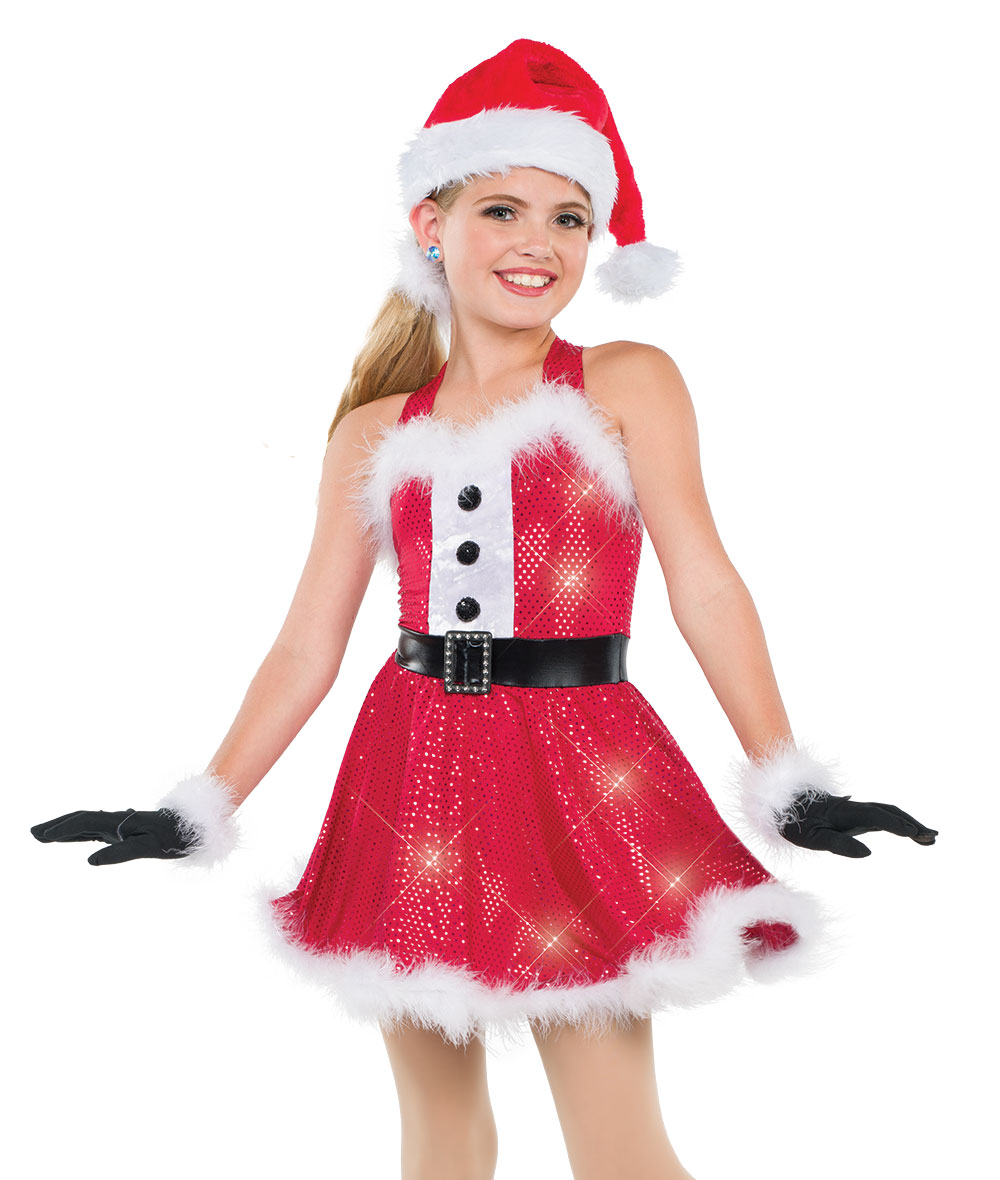 Santa Red Dress Tween Jazz Dance Costume | A Wish Come True