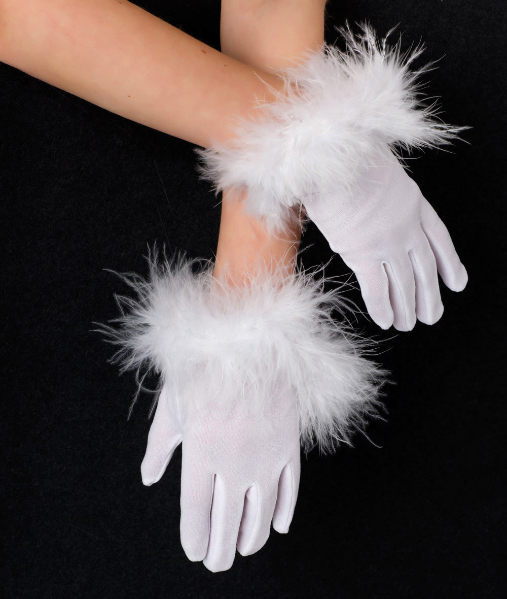 Marabou Trim Gloves