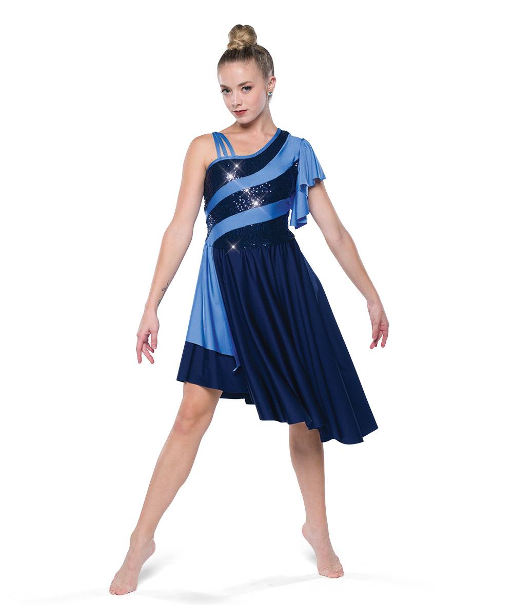 Asymmetrical Striped Color Guard Dress | AWCT Performance Wear